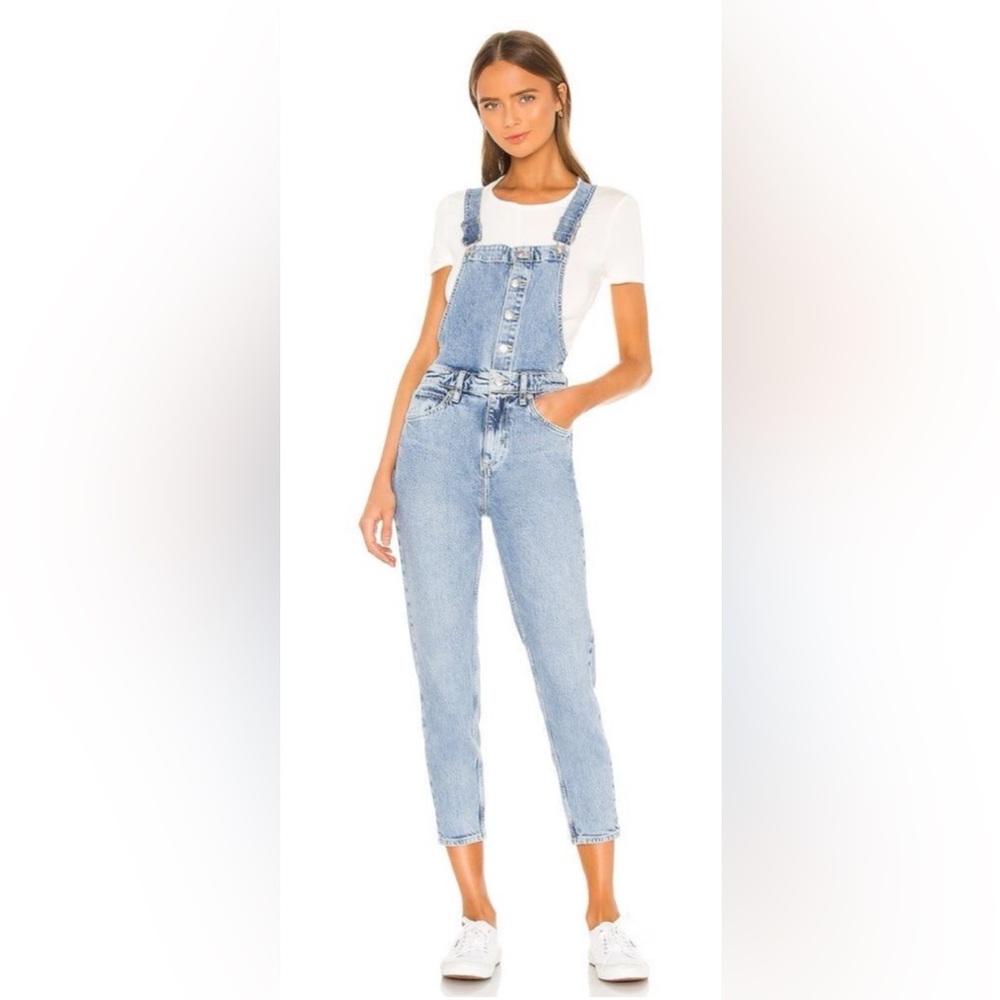 Free People Shelby Blue Denim Overalls